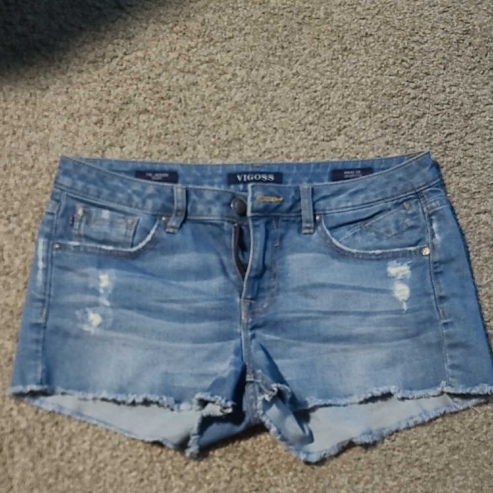 Vigoss Blue Distressed Denim Cut-Offs